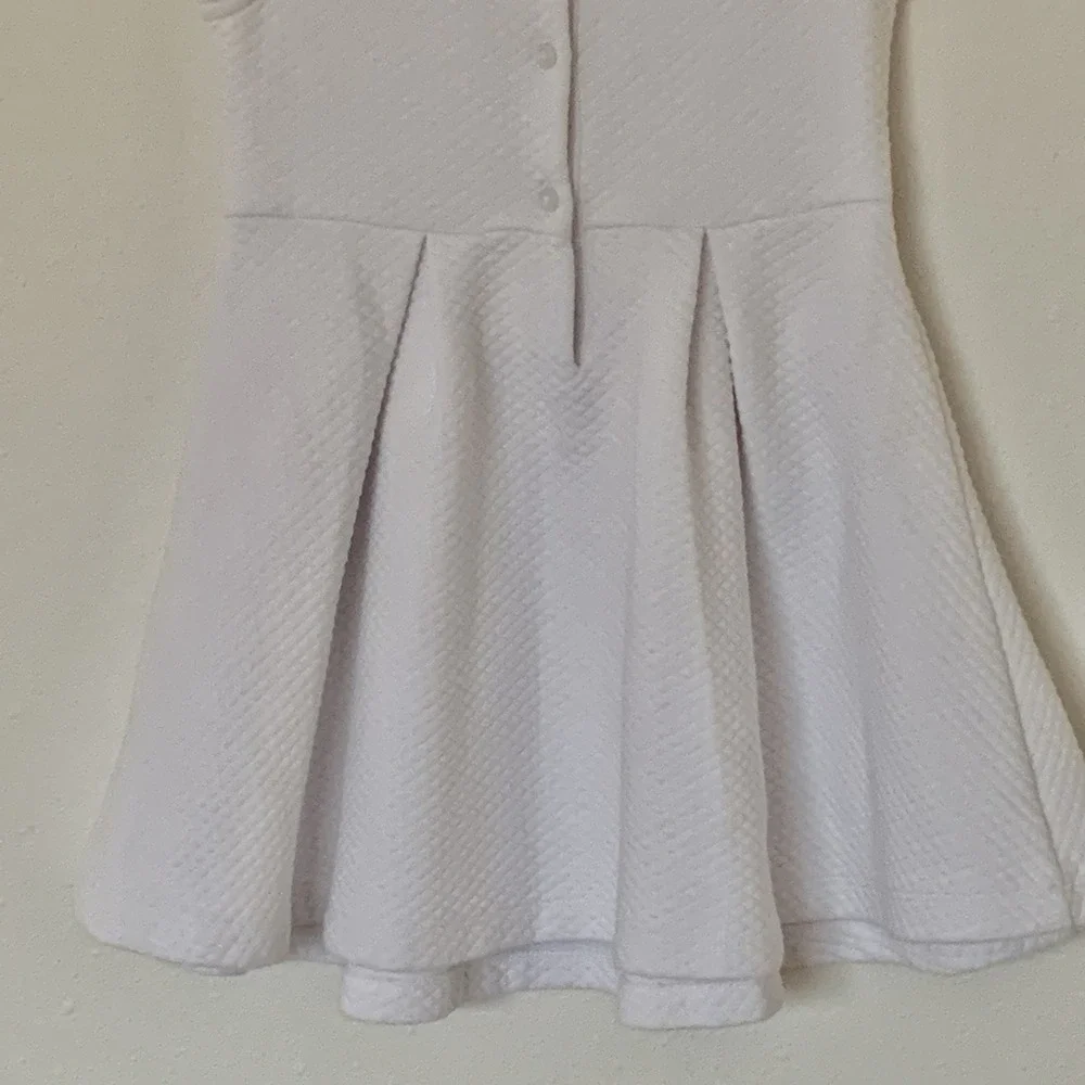 Janie And Jack Girls Dress White Pearlized Collar Red/Navy Bow Sz 5 Holiday